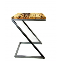 Stolik z drewna tekowego na metalowej podstawie XL